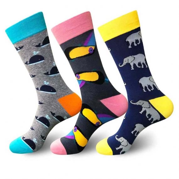 Calcetines al por mayor de los hombres coloridos de la novedad