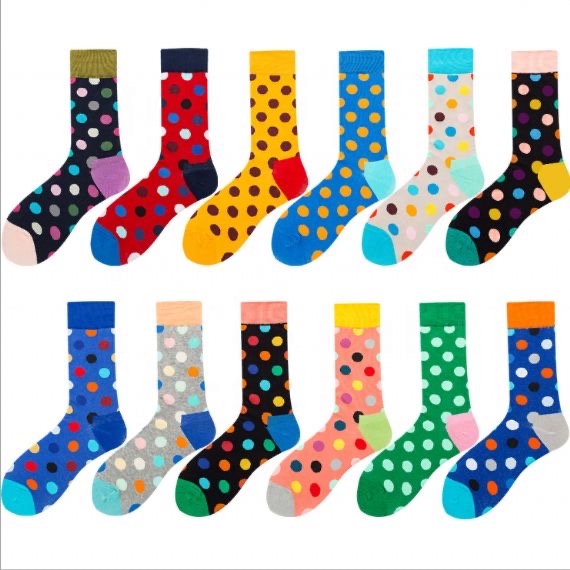 Multicolor Dotted Custom Knit Socks