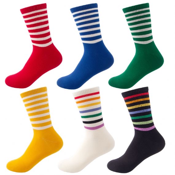 White Stripes Eco Friendly Wool Socks