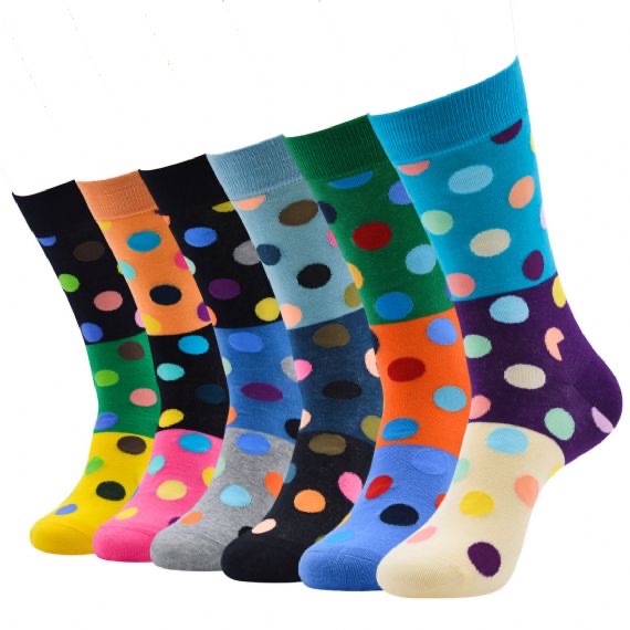 Multi Color Dotted Design Recycled Socks