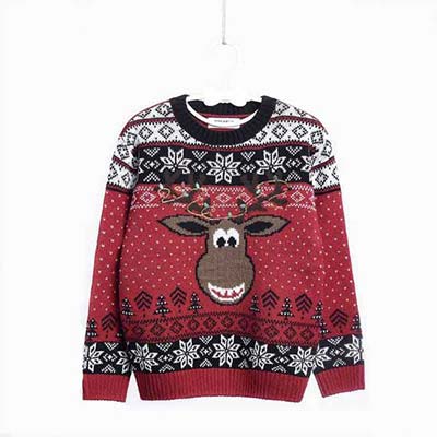 Laughing Reindeer Kid Christmas Sweater