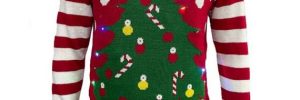 LED Christmas Sweater Powered by Lithium Battery