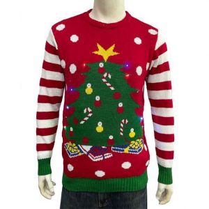 LED Christmas Sweater Powered by Lithium Battery