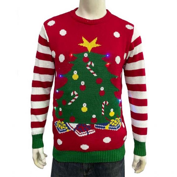 LED Christmas Sweater Powered by Lithium Battery