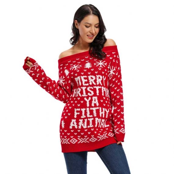 Personalised Christmas Jumpers Ya Filthy Animal