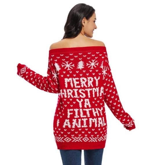 Personalised Christmas Jumpers Ya Filthy Animal