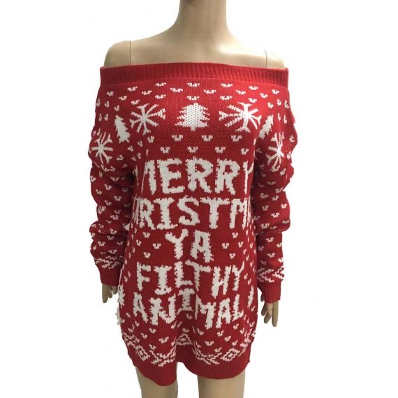 Personalised Christmas Jumpers Ya Filthy Animal