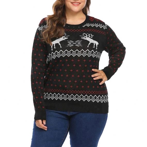 Suéteres navideños feos de talla grande para mujer