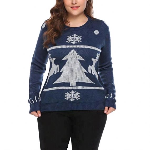 Suéteres navideños feos de talla grande para mujer